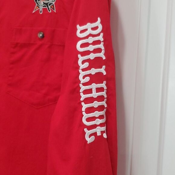 Bullhide Mens Professional Bull Rider Embroidered Button Front Shirt,Size Medium - Picture 8 of 12